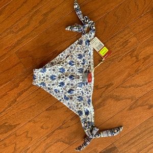 Bikini navy coral white paisley
